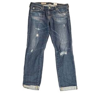 Adriano Goldschmied The Stilt‎ Roll Up Medium Wash Distressed Festival Jeans 28